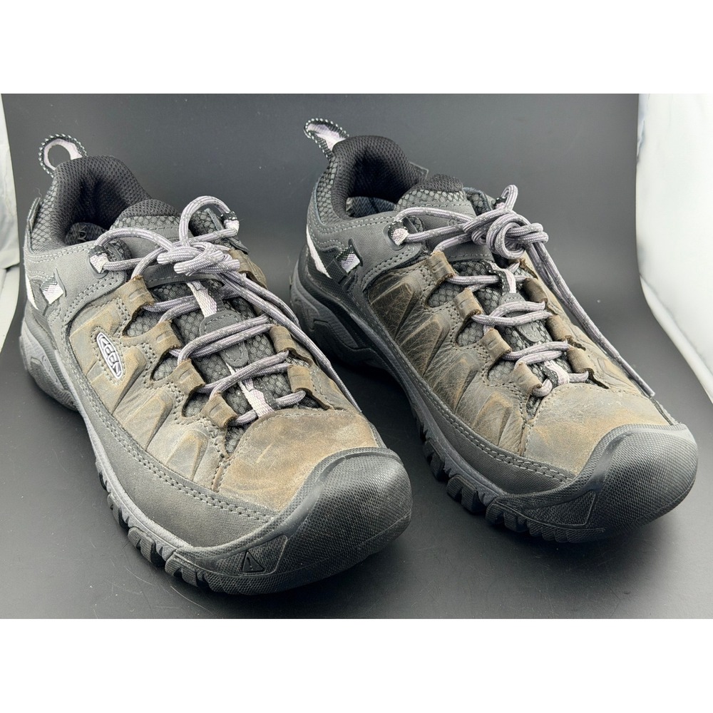 Keen Targhee III-Waterproof Hiking Shoes, Grey Black Purple, 1024052, Womens 7.5